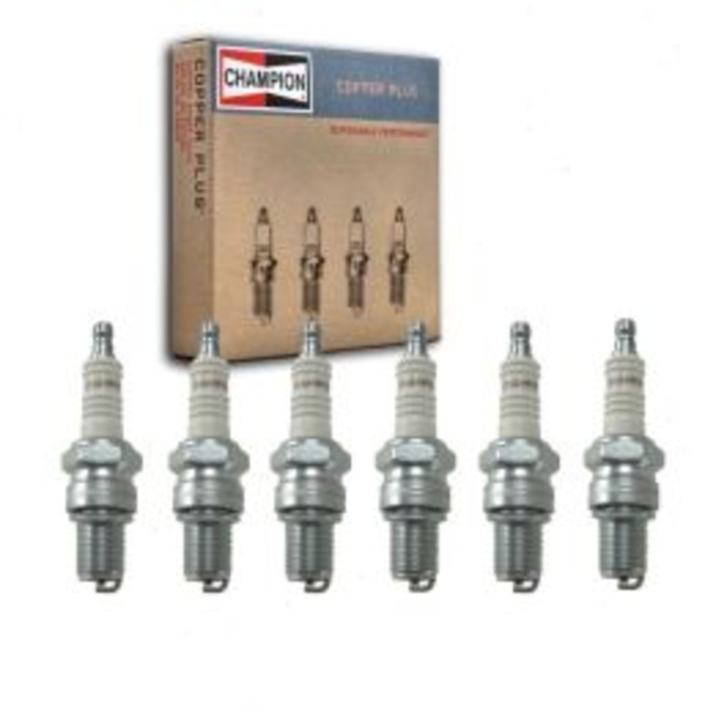 6 pc Champion Copper Plus Spark Plugs for 1966 GMC PB25 Series 4.8L L6