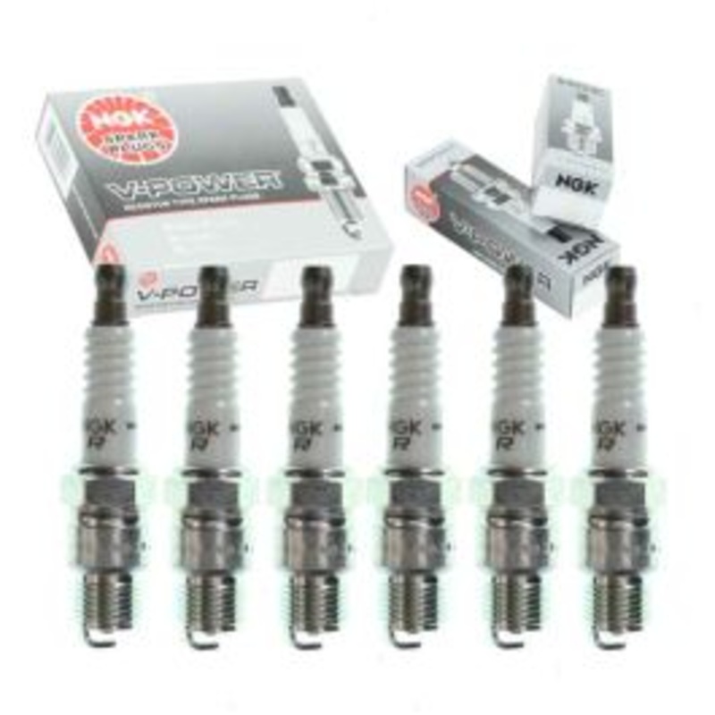 6 pc NGK V-Power Spark Plugs for 1975 GMC C25 4.1L 4.8L L6