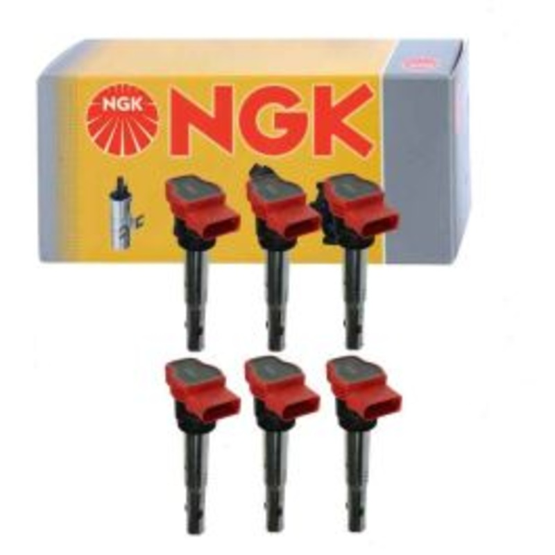 6 pc NGK Ignition Coils for 2005-2009 Audi A4 Quattro 3.2L V6