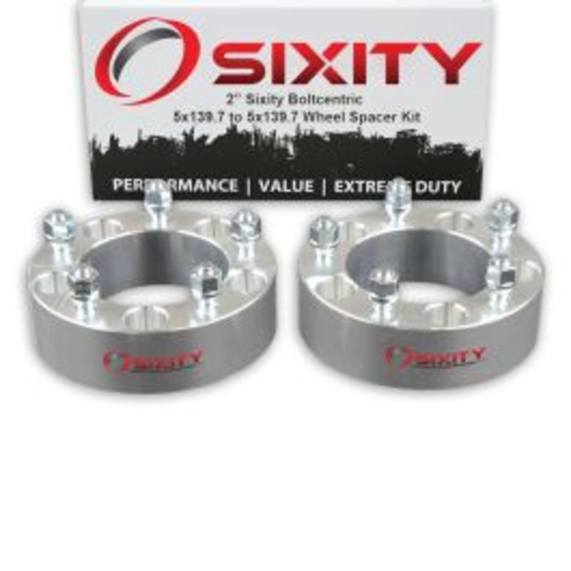 Sixity 2 pc 2" Inch Thick 5x139.7 Wheel Spacers 1/2-20tpi 1.25in Studs Lugs