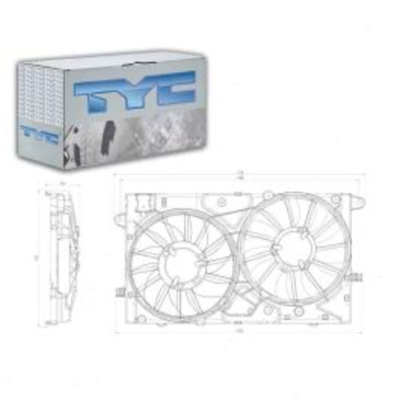 TYC Dual Radiator & Condenser Fan Assembly for 2013-2015 Chevrolet Malibu 2.0L 2.5L L4