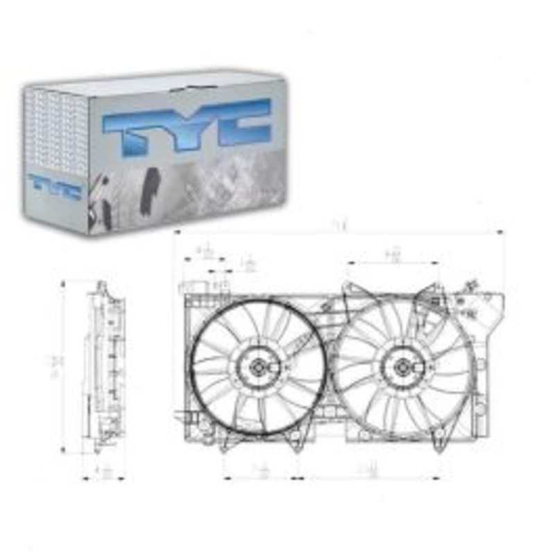 TYC Dual Radiator & Condenser Fan Assembly for 2010-2014 Subaru Outback 3.6L H6