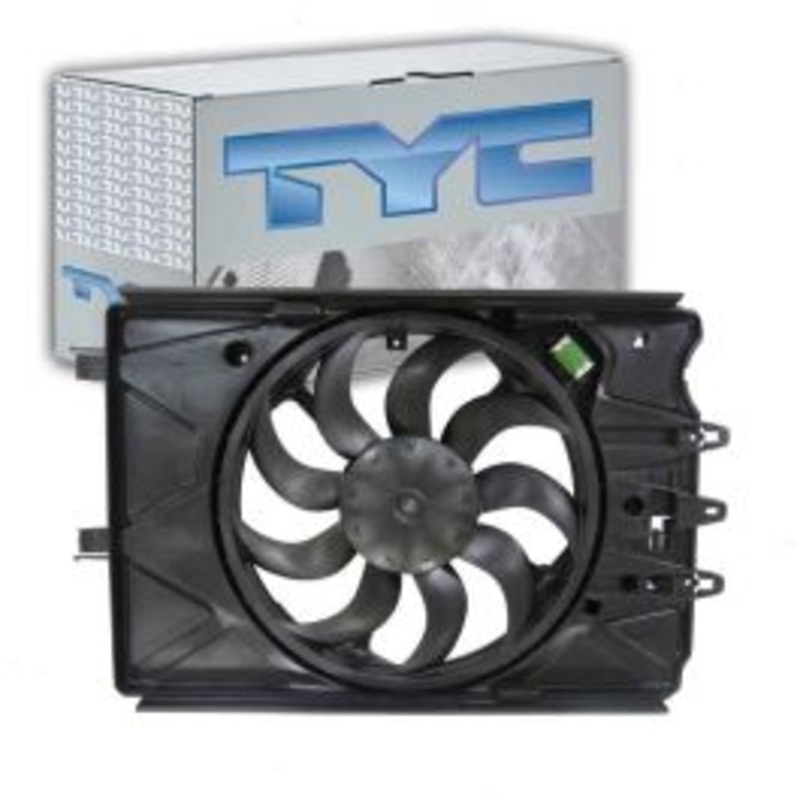TYC Dual Radiator & Condenser Fan Assembly for 2014-2020 Fiat 500L
