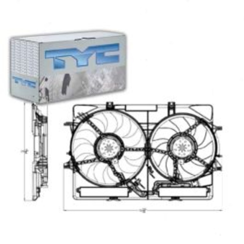 TYC Dual Radiator & Condenser Fan Assembly for 2008-2014 Audi A5 2.0L 3.2L L4 V6