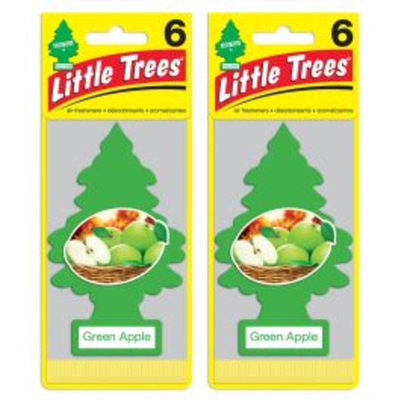 Little Trees Green Apple Air Freshener for Car and Home - 12 pack