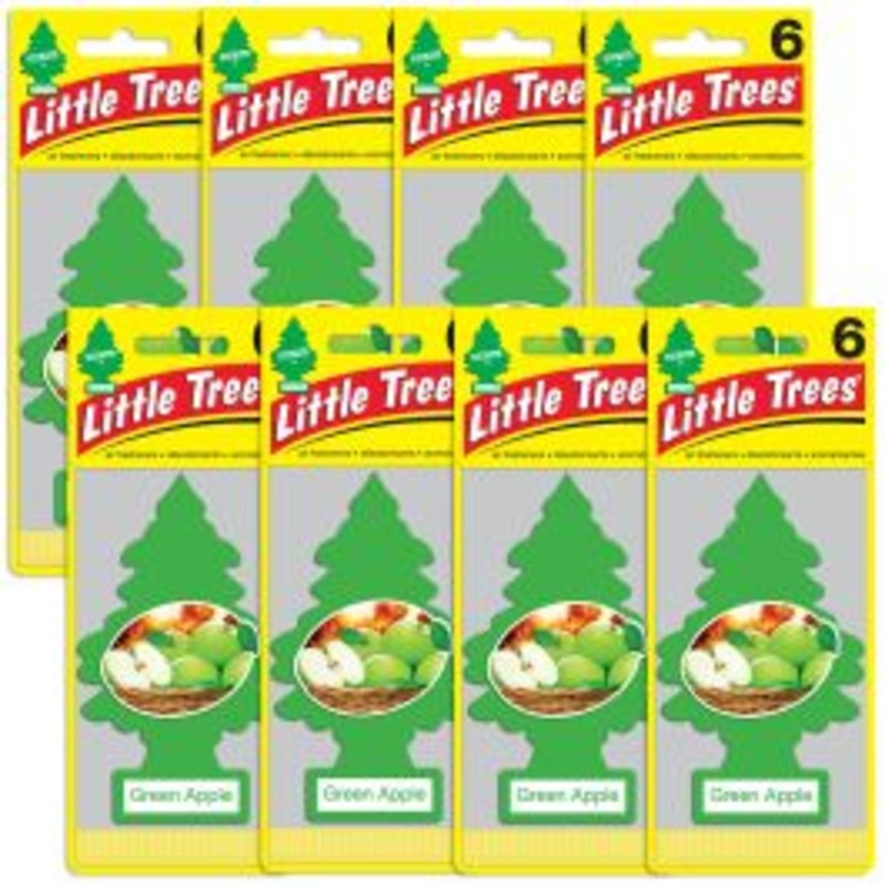 Little Trees Green Apple Air Freshener for Car and Home - 48 pack