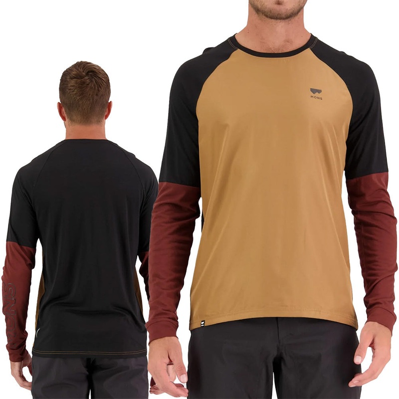 Mons Royale Tarn Wind Long Sleeve Mens Jersey - L - Slow Bake