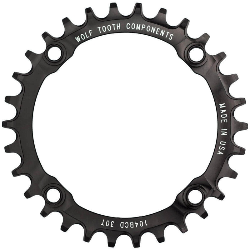 Wolf Tooth 4 Bolt Alloy Drop-Stop Chainring - 104 BCD - Round - Black - 38T